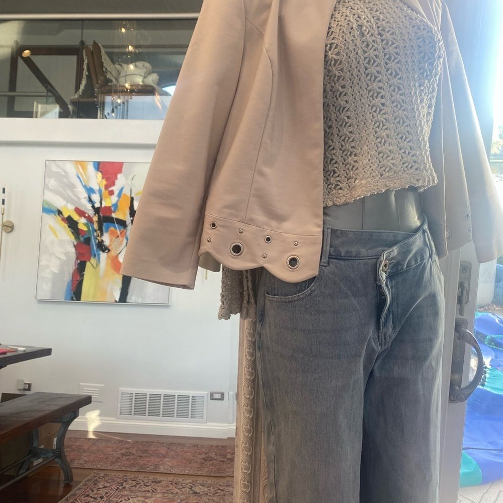 Roz & Ali Cream Women's Blazer with Eyelet Detail - Picture 4 of 4